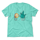 420 Bitcoin Men/Unisex T-Shirt in Heather Sea Green color