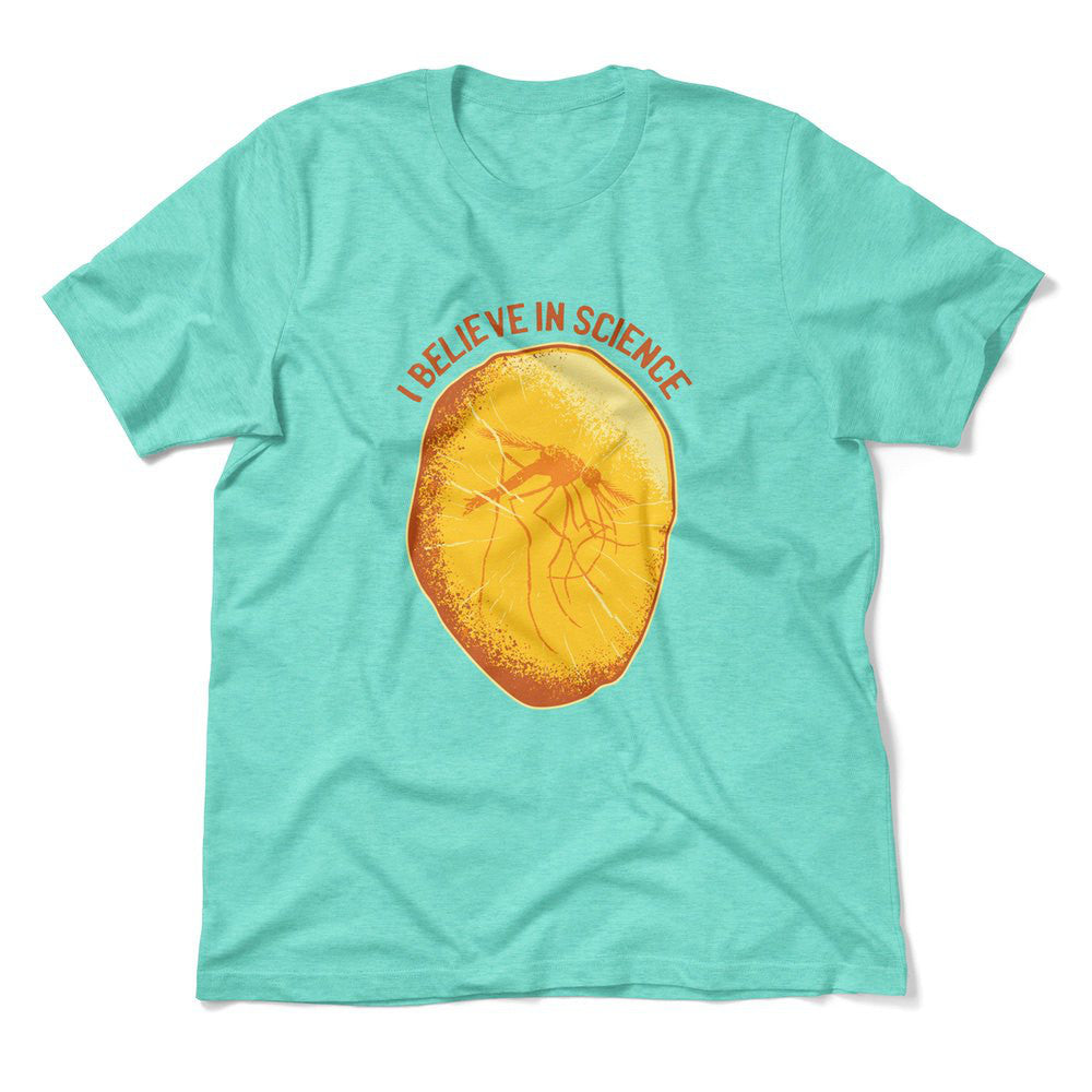 I Believe In Science Men/Unisex T-Shirt in Heather Sea Green color
