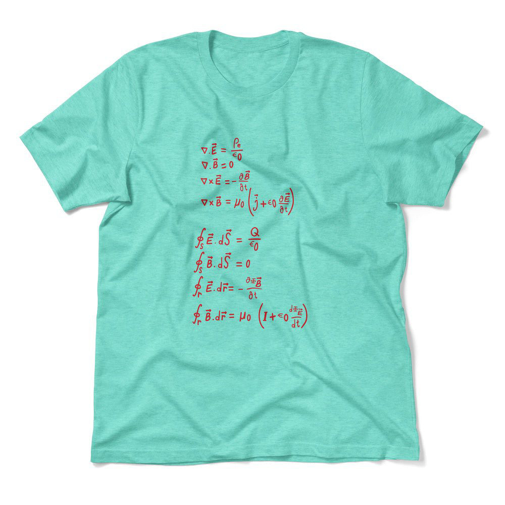 Physics Formula Men/Unisex T-Shirt in Heather Sea Green color
