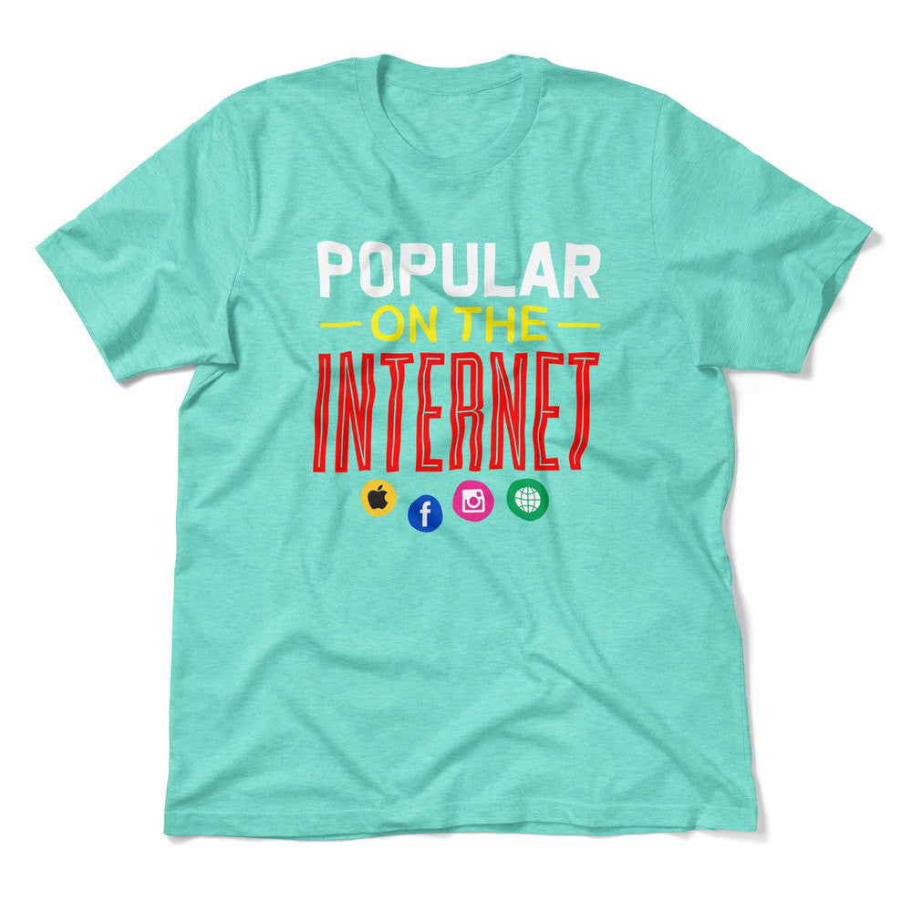 Popular On The Internet Men/Unisex T-Shirt in Heather Sea Green color