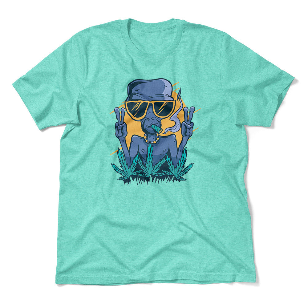 Alien Joint Men/Unisex T-Shirt in Heather Sea Green color
