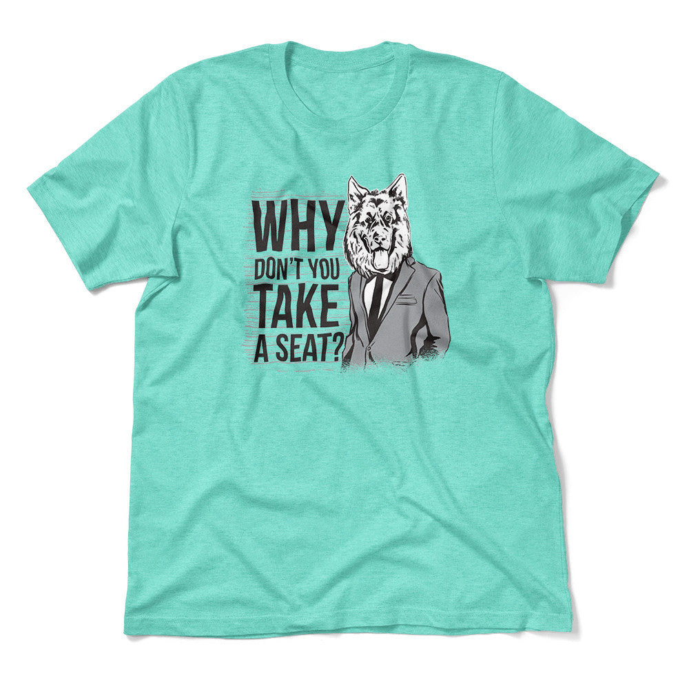 Why Dont You Take A Seat Men/Unisex T-Shirt in Heather Sea Green color