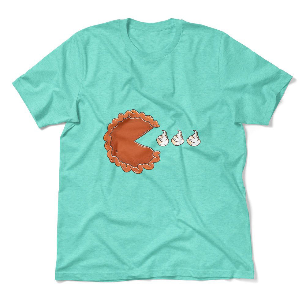 Pie Eating Cream Men/Unisex T-Shirt in Heather Sea Green color