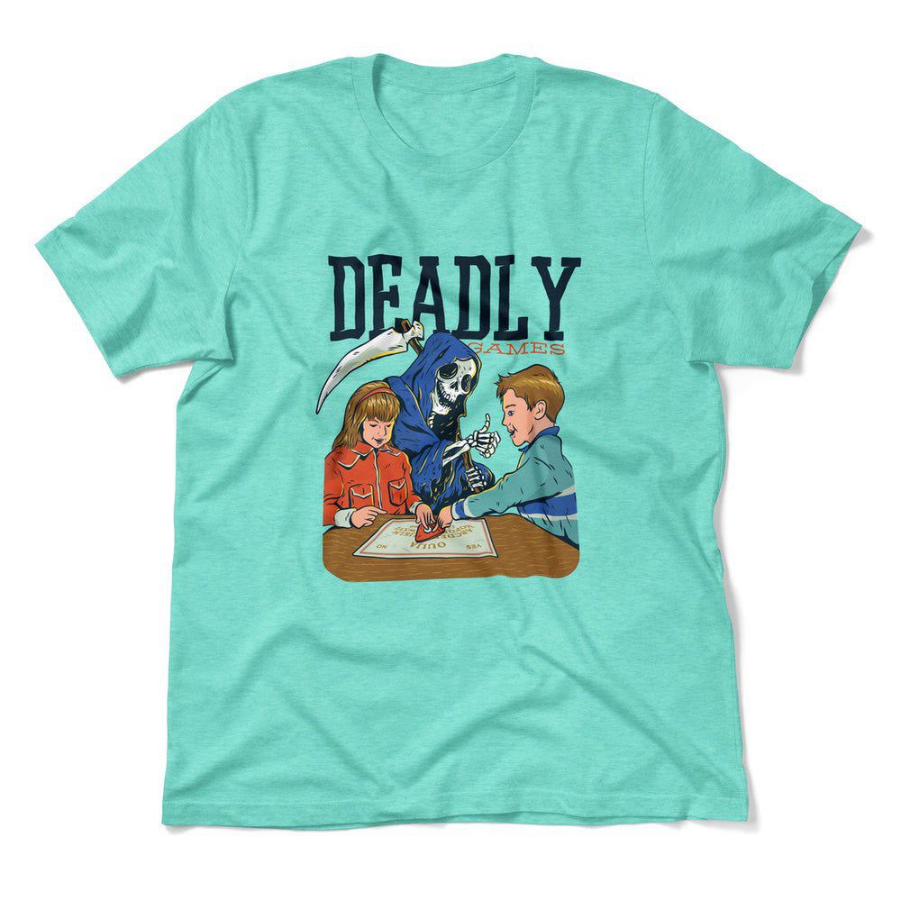 Deadly Games Men/Unisex T-Shirt in Heather Sea Green color