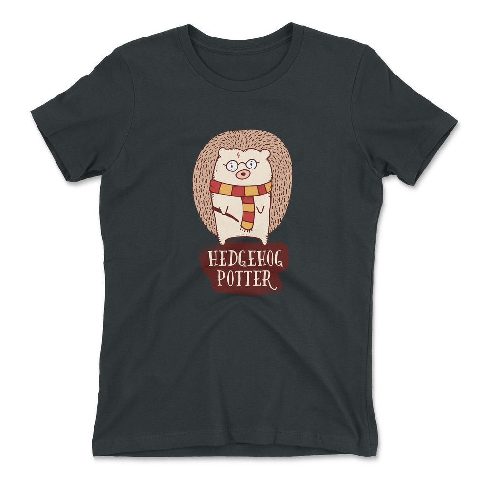 Hedge Hog Potter Womens T-Shirt in Heavy Metal color