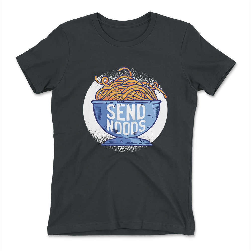 Send Noods Womens T-Shirt in Heavy Metal color