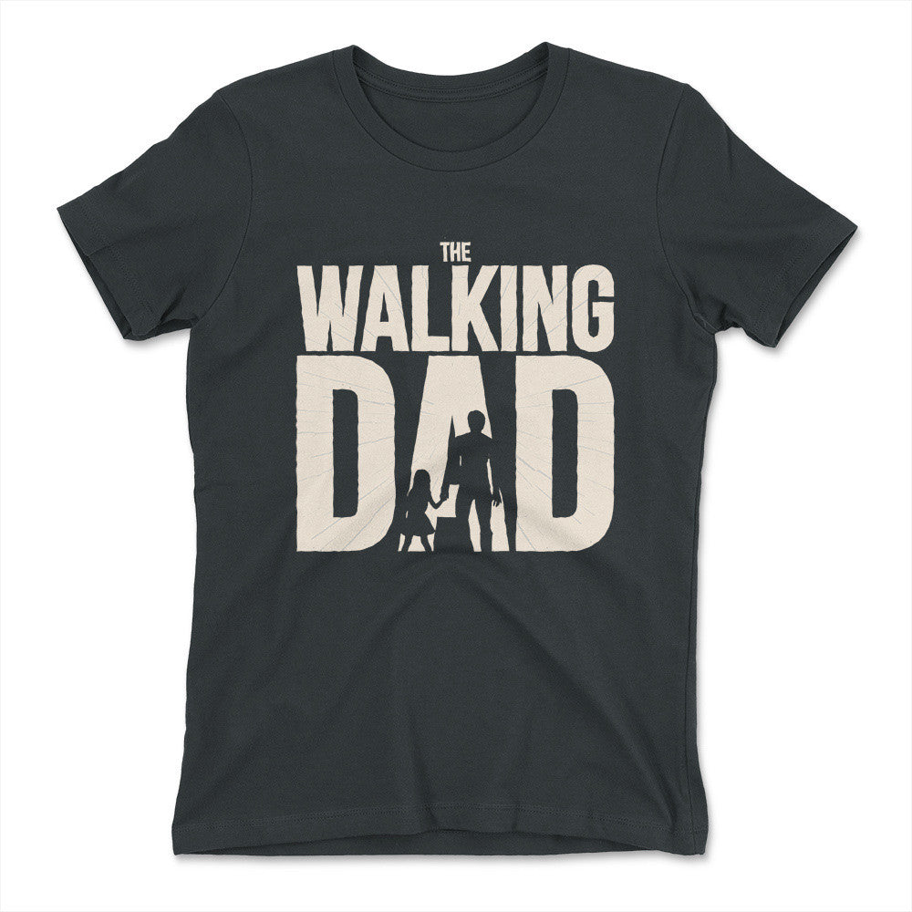 The Walking Dad Womens T-Shirt in Heavy Metal color