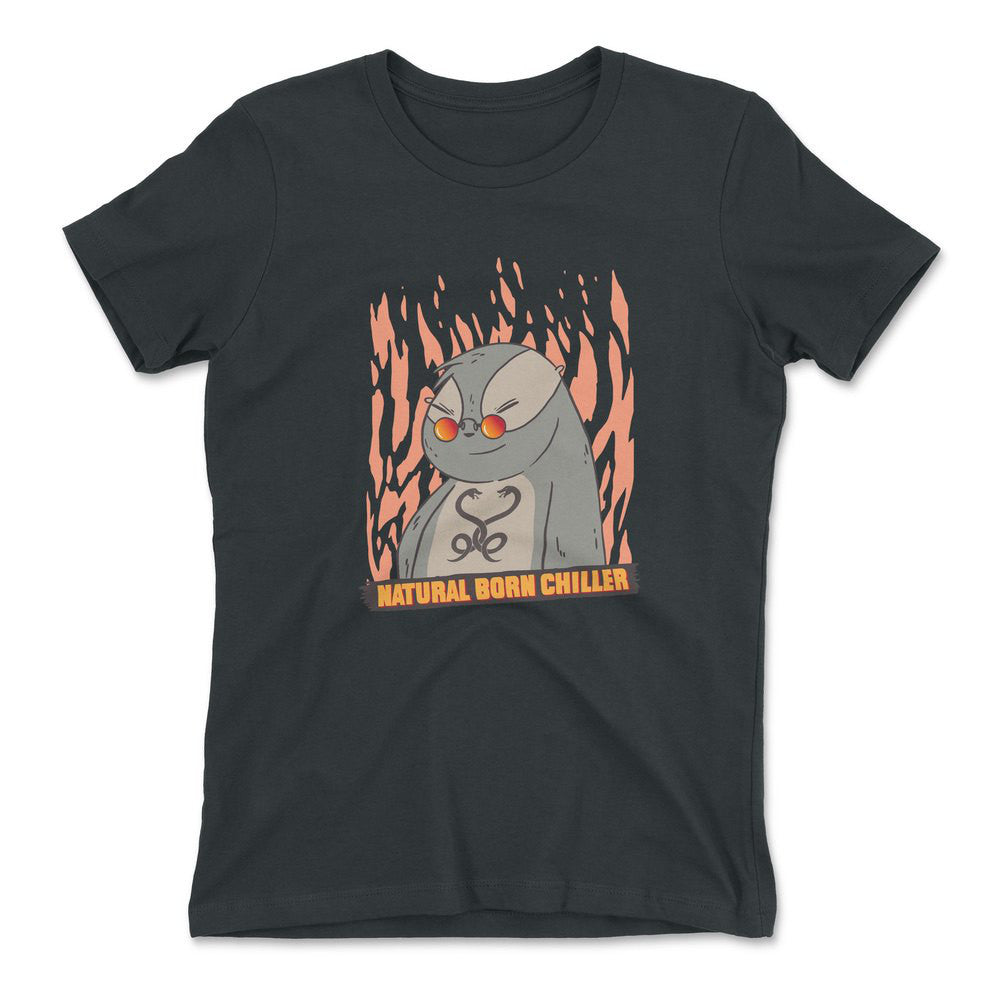 Natural Born Chiller Womens T-Shirt in Heavy Metal color