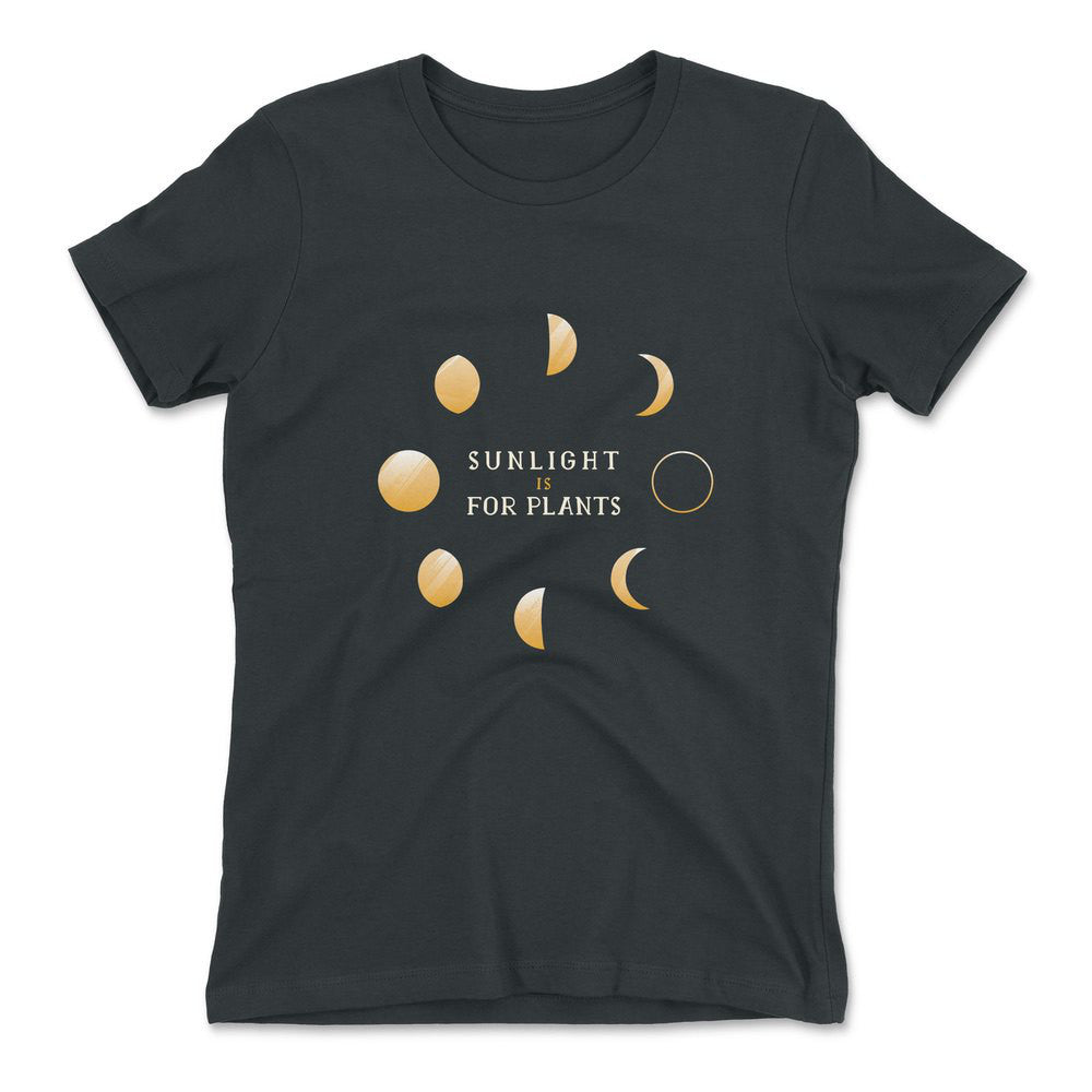 Night Moon Phases Womens T-Shirt in Heavy Metal color