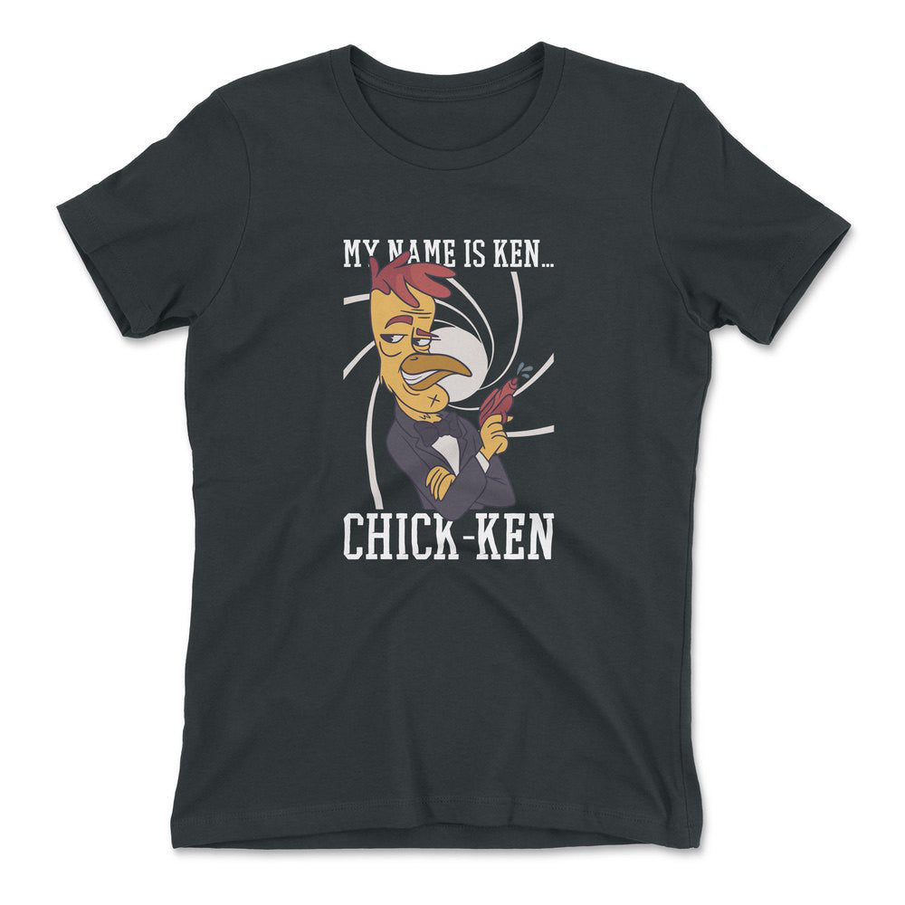 Chicken Spy Womens T-Shirt in Heavy Metal color