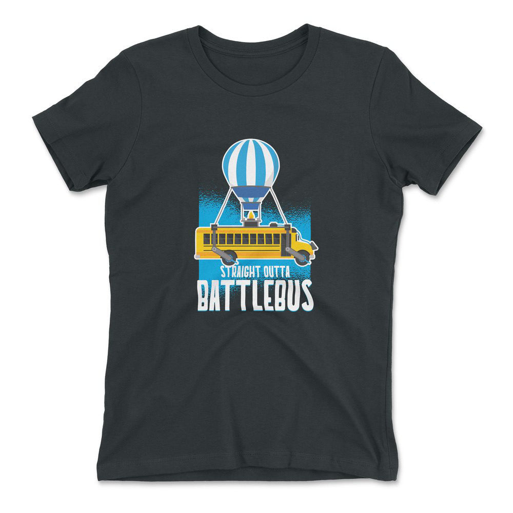 Straight Outta Battle Bus Womens T-Shirt in Heavy Metal color