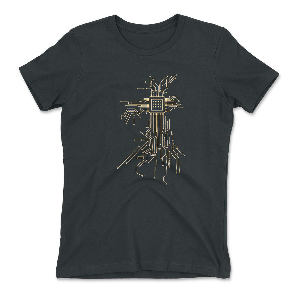 Processor Design Womens T-Shirt in Heavy Metal color