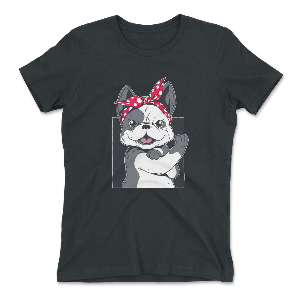French Bulldog Womens T-Shirt in Heavy Metal color