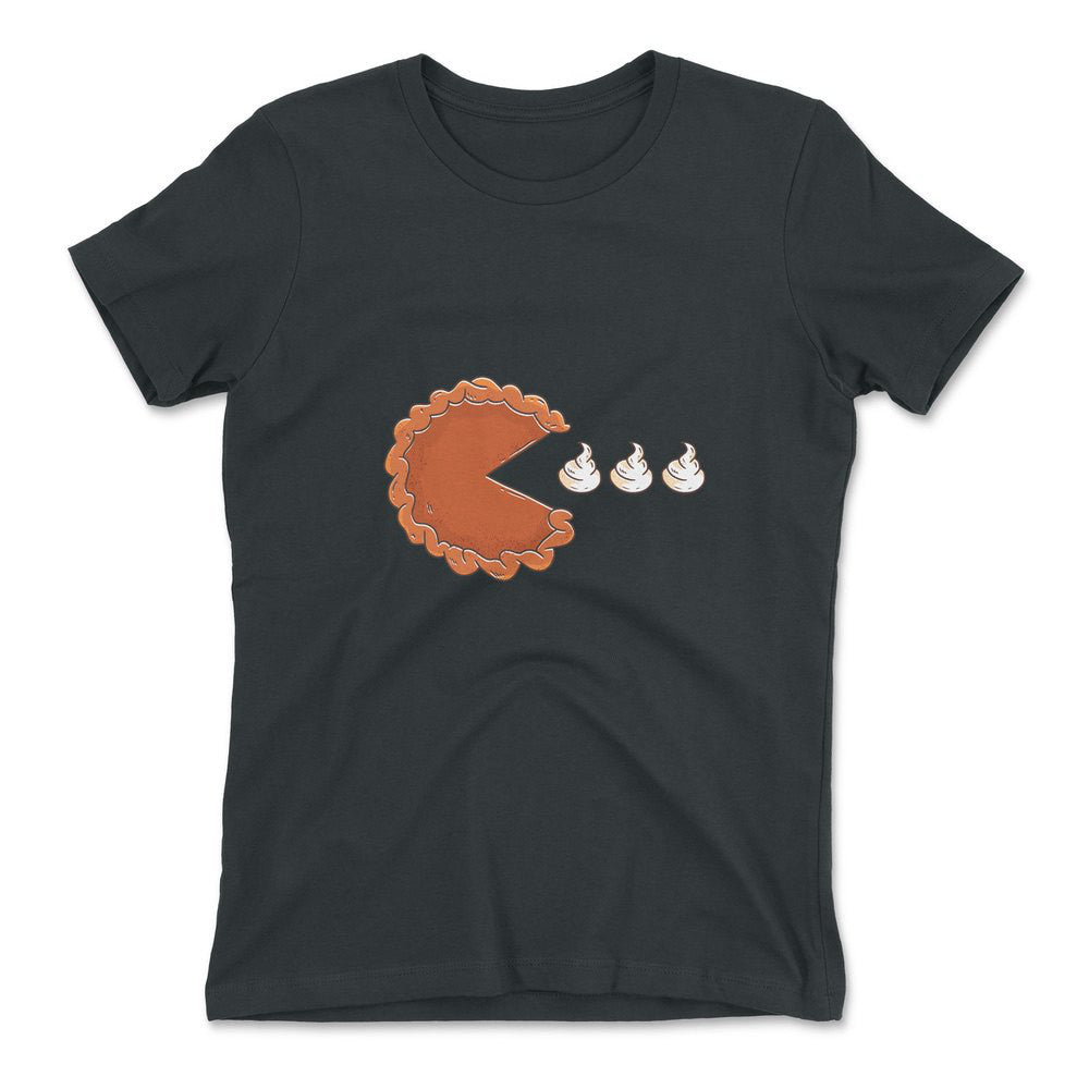 Pie Eating Cream Womens T-Shirt in Heavy Metal color