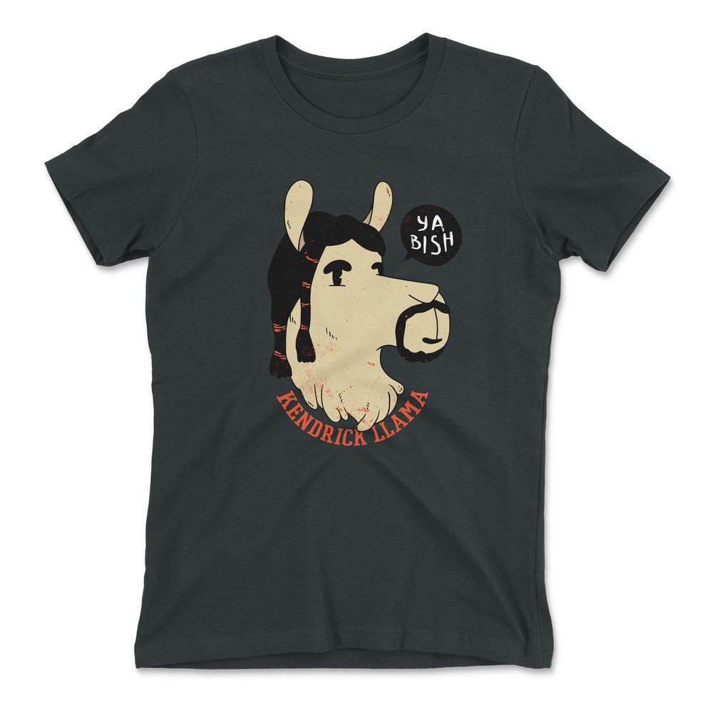 Kendrick Llama Womens T-Shirt in Heavy Metal color