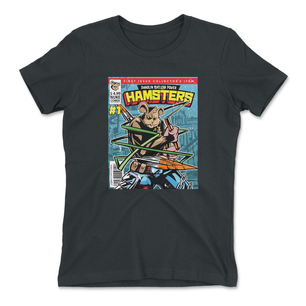 Comic Cover - Hamsters Womens T-Shirt in Heavy Metal color