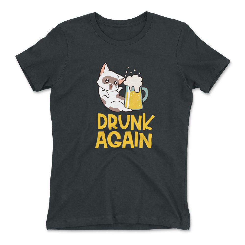 Drunk Again Womens T-Shirt in Heavy Metal color