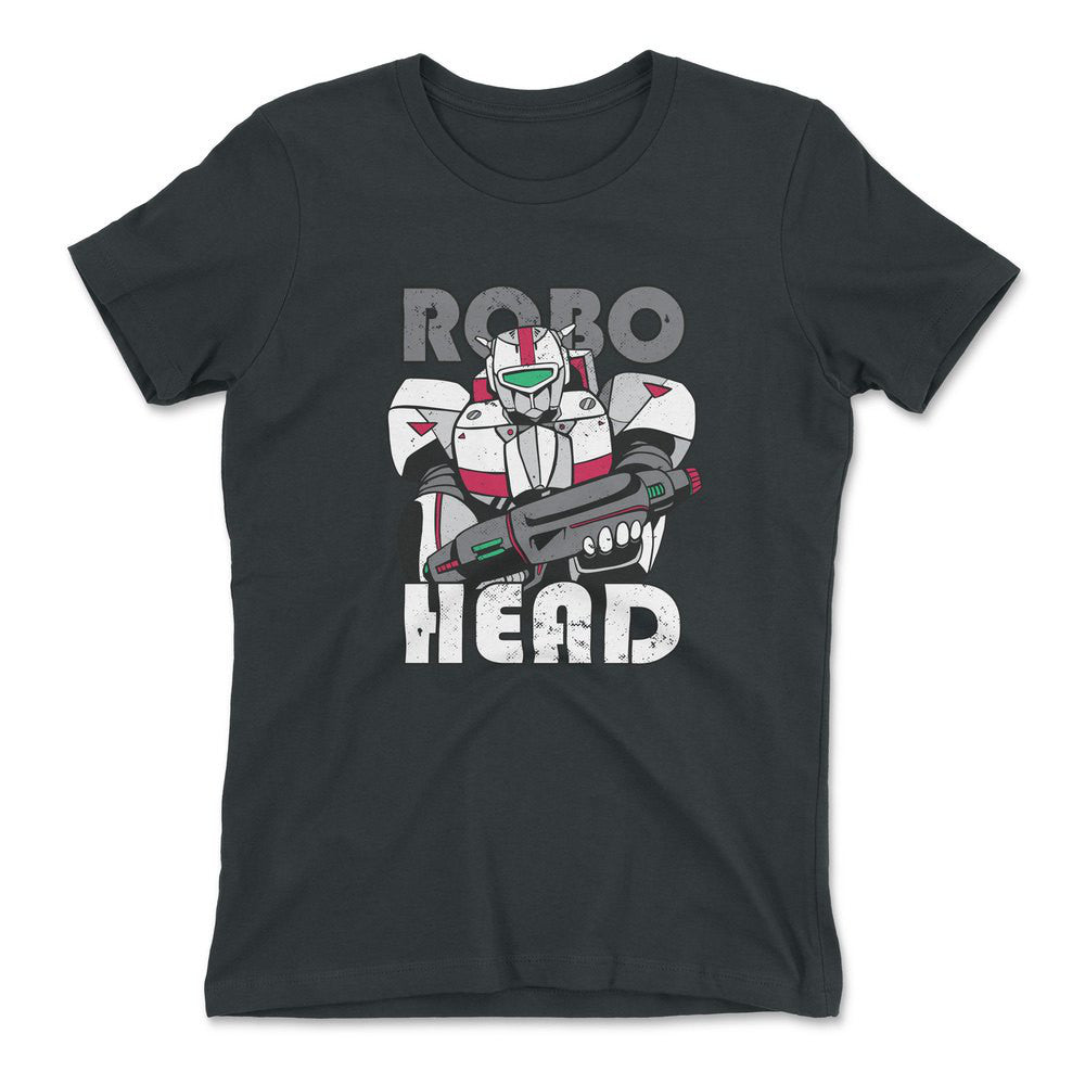 Robo Head Womens T-Shirt in Heavy Metal color