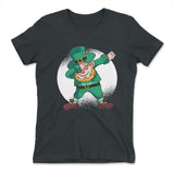 Leprechaun Dabbing Womens T-Shirt in Heavy Metal color