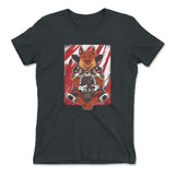 German Shepard Gamer Dog Womens T-Shirt in Heavy Metal color