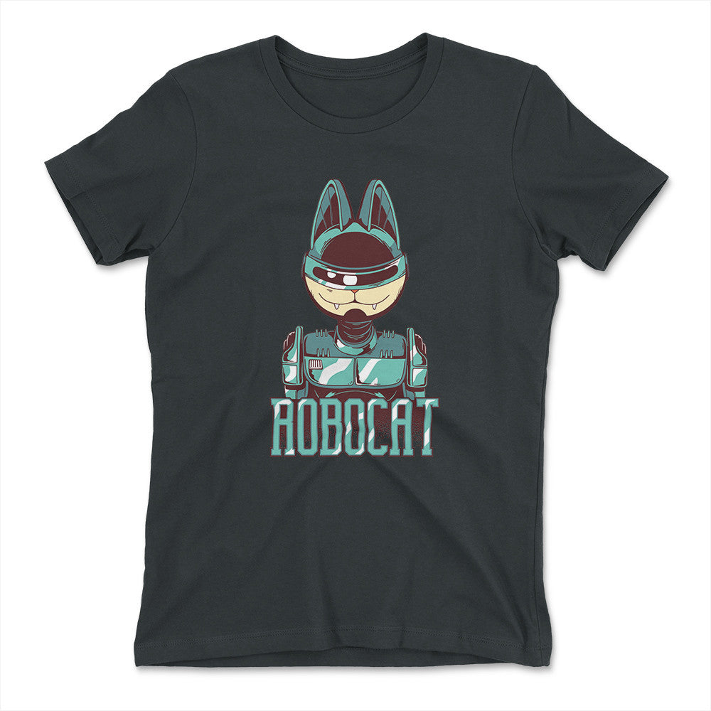 Robocat Womens T-Shirt in Heavy Metal color