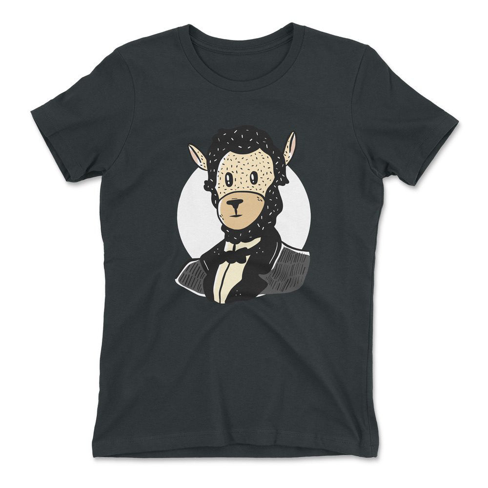 Lincoln Llama Womens T-Shirt in Heavy Metal color