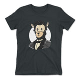 Lincoln Llama Womens T-Shirt in Heavy Metal color