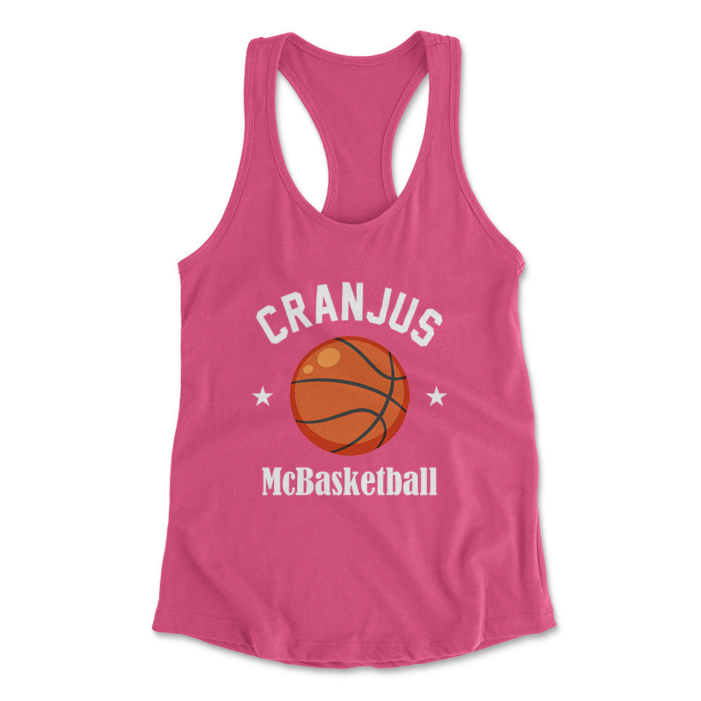 Cranjus Mcbasketball Womens Racerback Tank in Hot Pink color