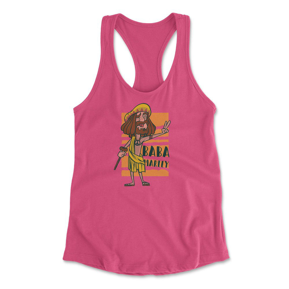 Indian Guru - Baba Marley Womens Racerback Tank in Hot Pink color