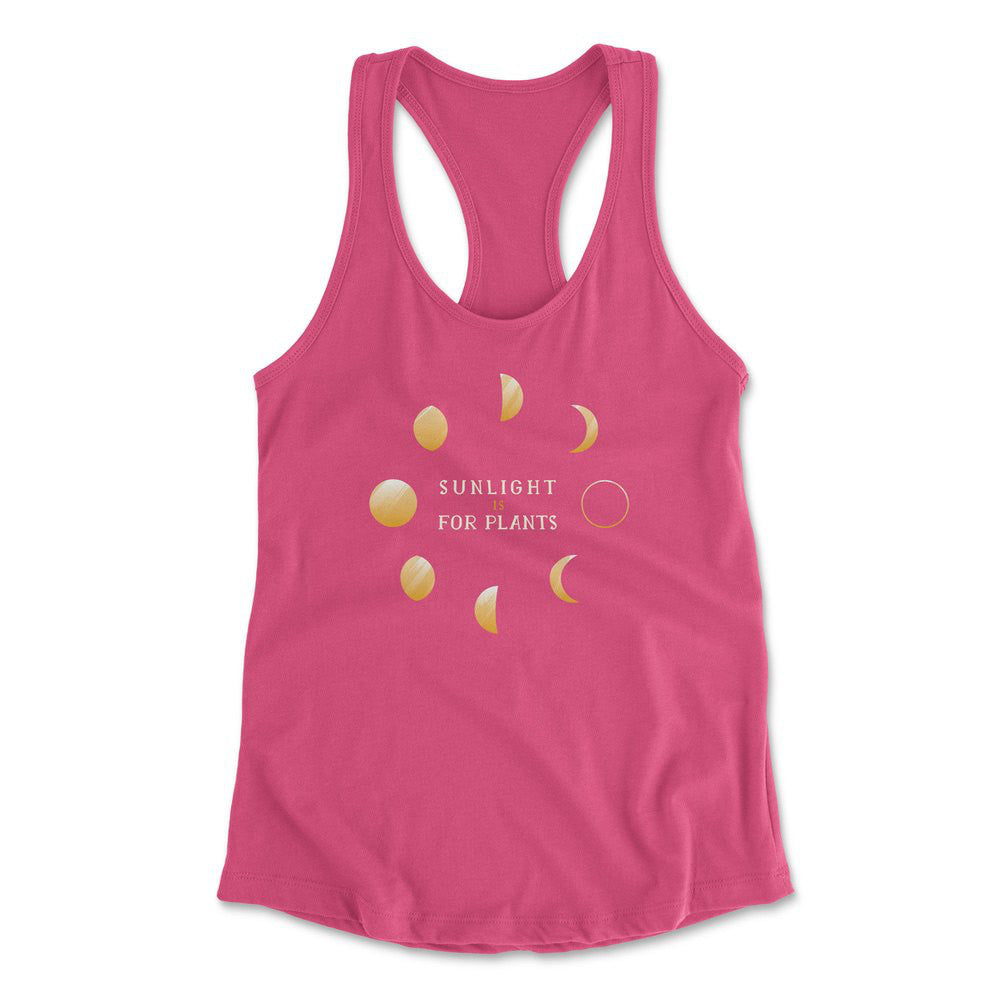 Night Moon Phases Womens Racerback Tank in Hot Pink color
