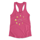Night Moon Phases Womens Racerback Tank in Hot Pink color