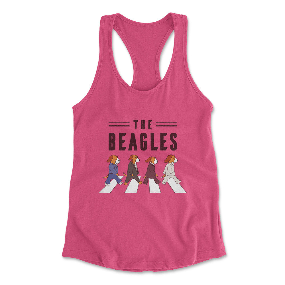 The Beagles Womens Racerback Tank in Hot Pink color