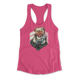 Lifeline Pug Apex Gamer Womens Racerback Tank in Hot Pink color