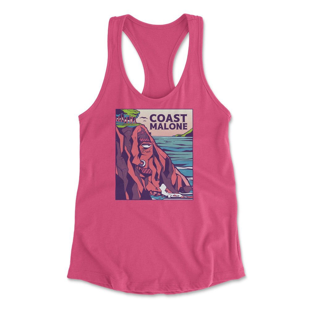Coast Malone Womens Racerback Tank in Hot Pink color