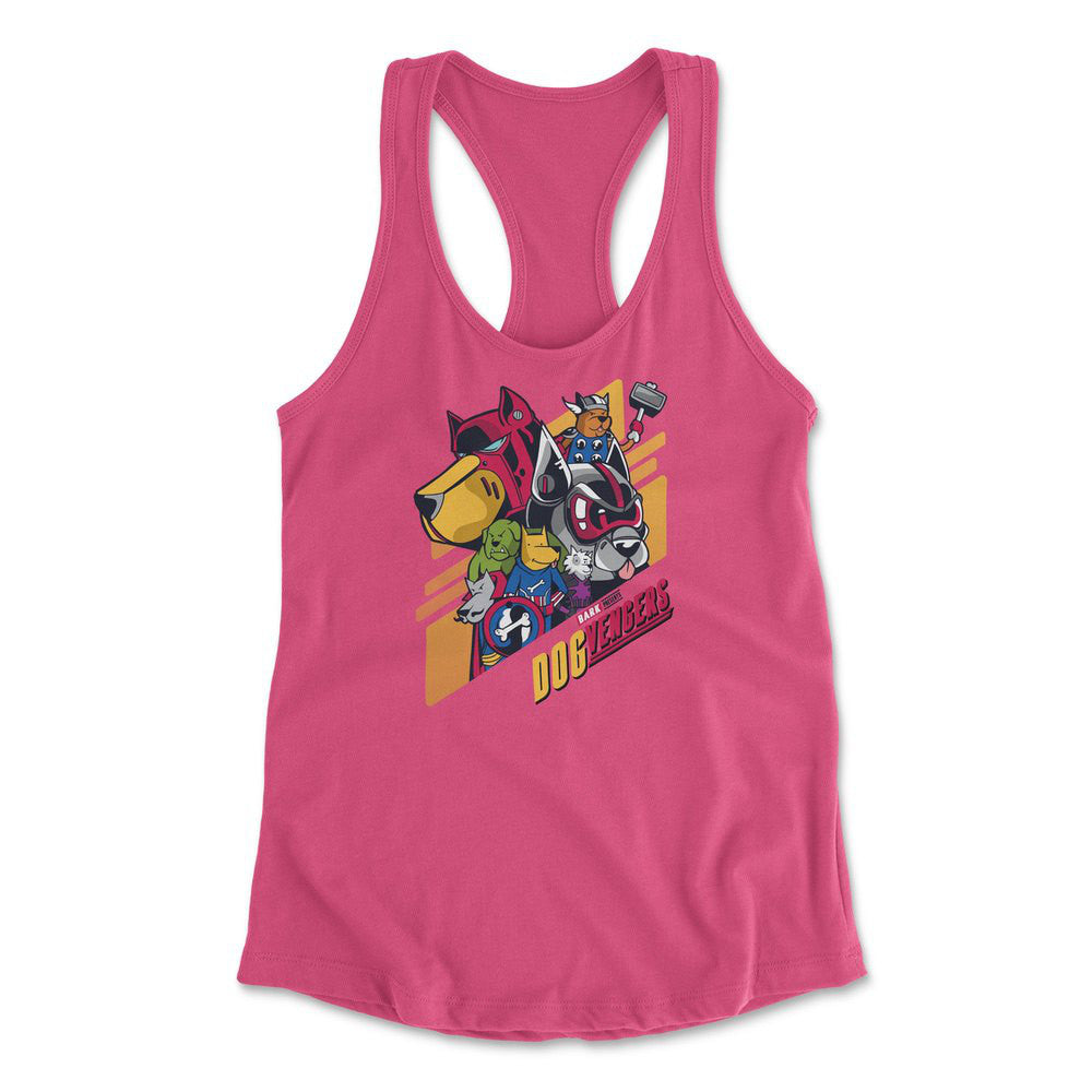 Dogvengers Womens Racerback Tank in Hot Pink color