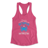 I Wish I Was An Octopus Womens Racerback Tank in Hot Pink color