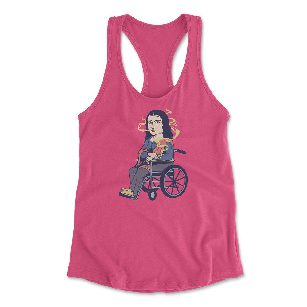 Monalisa Smoking Womens Racerback Tank in Hot Pink color