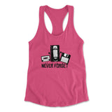 Never Forget The Old Stuff Womens Racerback Tank in Hot Pink color