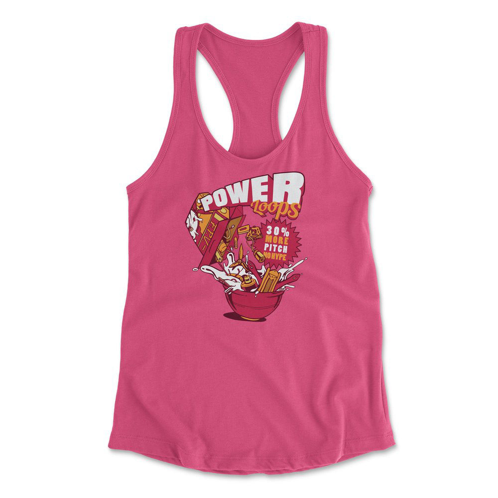 Power Loops Womens Racerback Tank in Hot Pink color