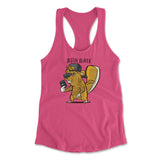 Justin Beaver Womens Racerback Tank in Hot Pink color