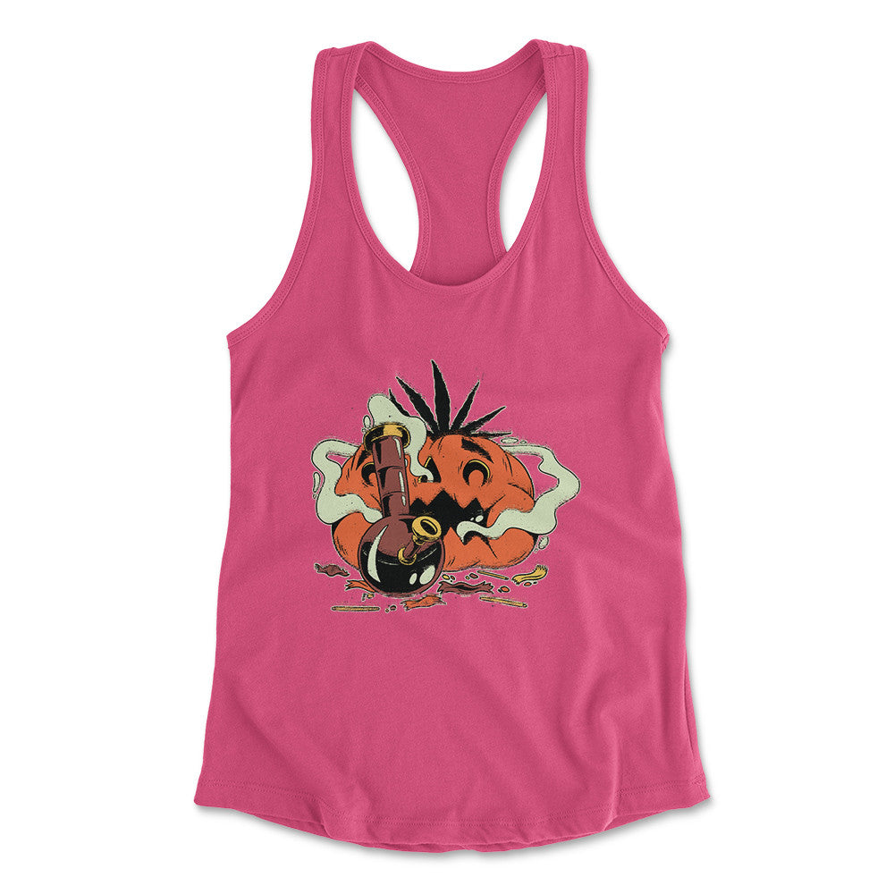 Baked Pumpkin Womens Racerback Tank in Hot Pink color