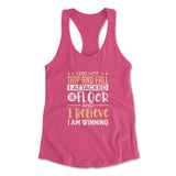 I Did Not Trip And Fall, I Attacked The Floor Womens Racerback Tank in Hot Pink color