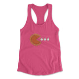 Pie Eating Cream Womens Racerback Tank in Hot Pink color