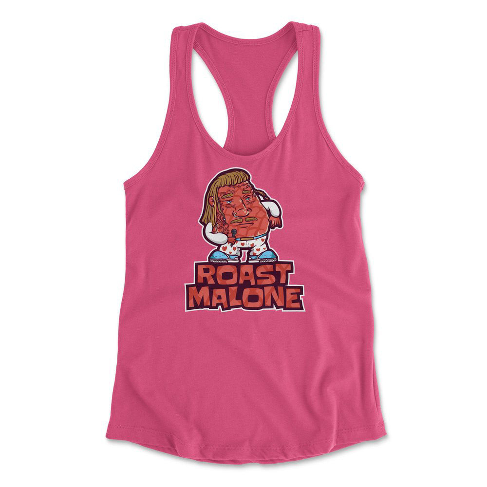 Roast Malone Womens Racerback Tank in Hot Pink color