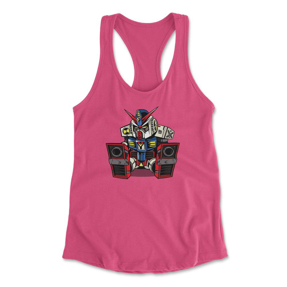 Sleepy Robot Womens Racerback Tank in Hot Pink color