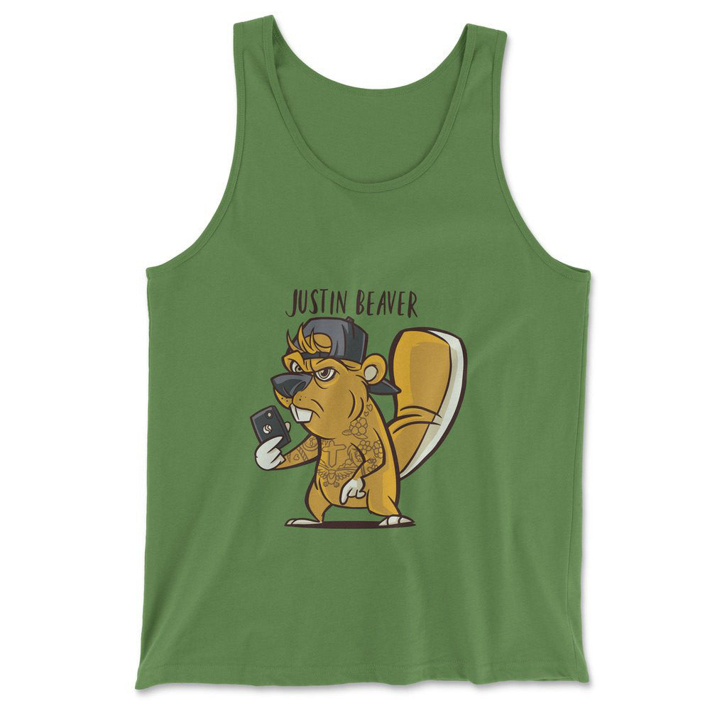 Justin Beaver Men/Unisex Tank in Leaf color