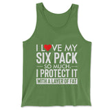 I Love My Six Pack And I Protect It With My Layer Of Fat Men/Unisex Tank in Leaf color