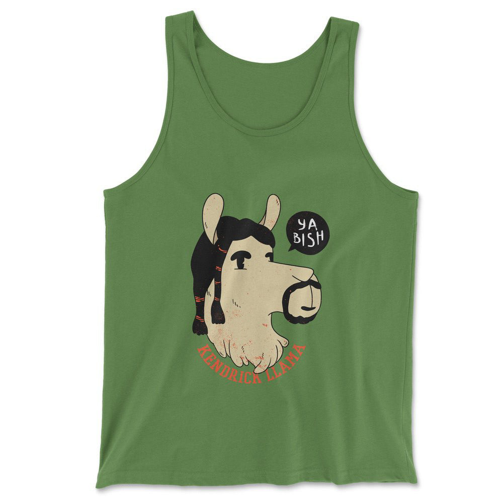 Kendrick Llama Men/Unisex Tank in Leaf color