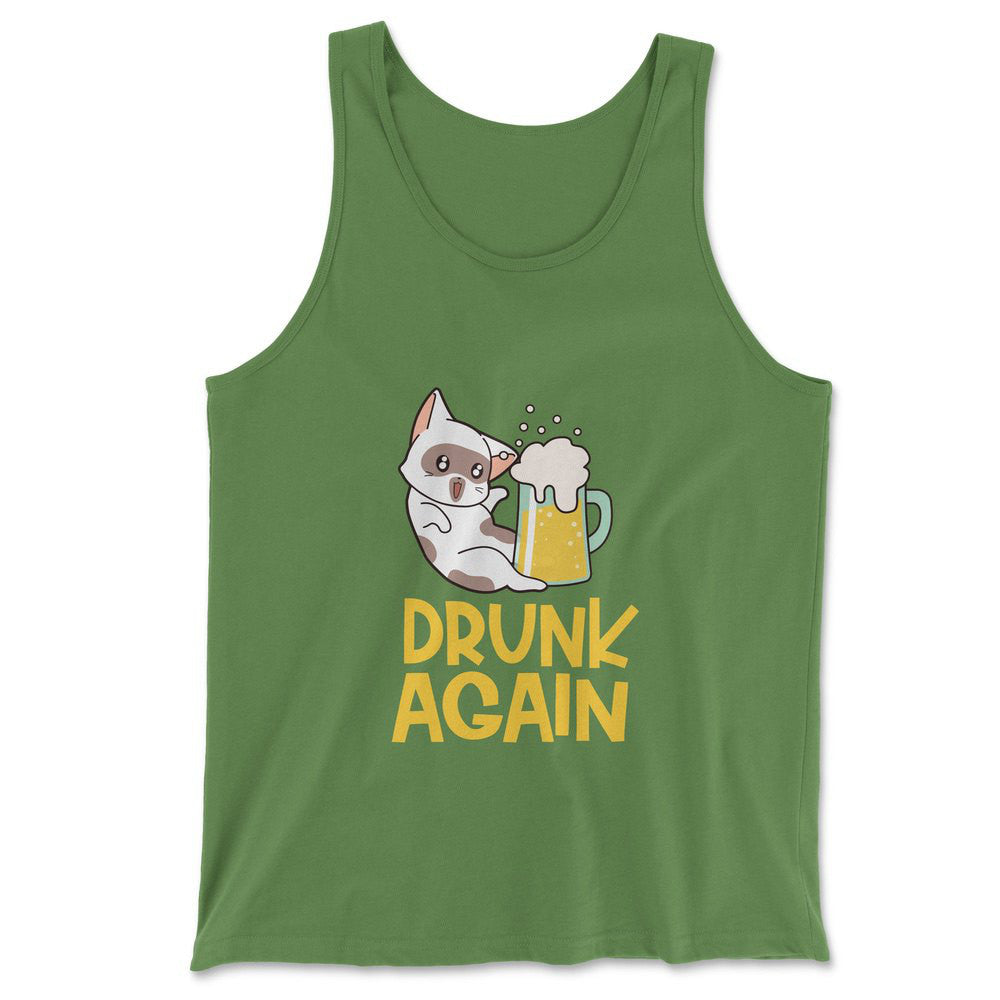 Drunk Again Men/Unisex Tank in Leaf color
