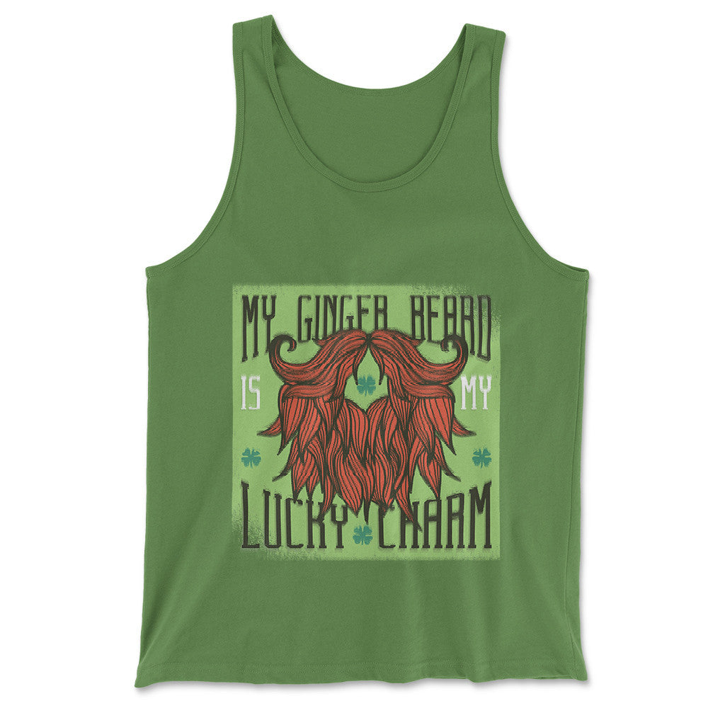 My Ginger Beard Is My Lucky Charm Men/Unisex Tank in Leaf color